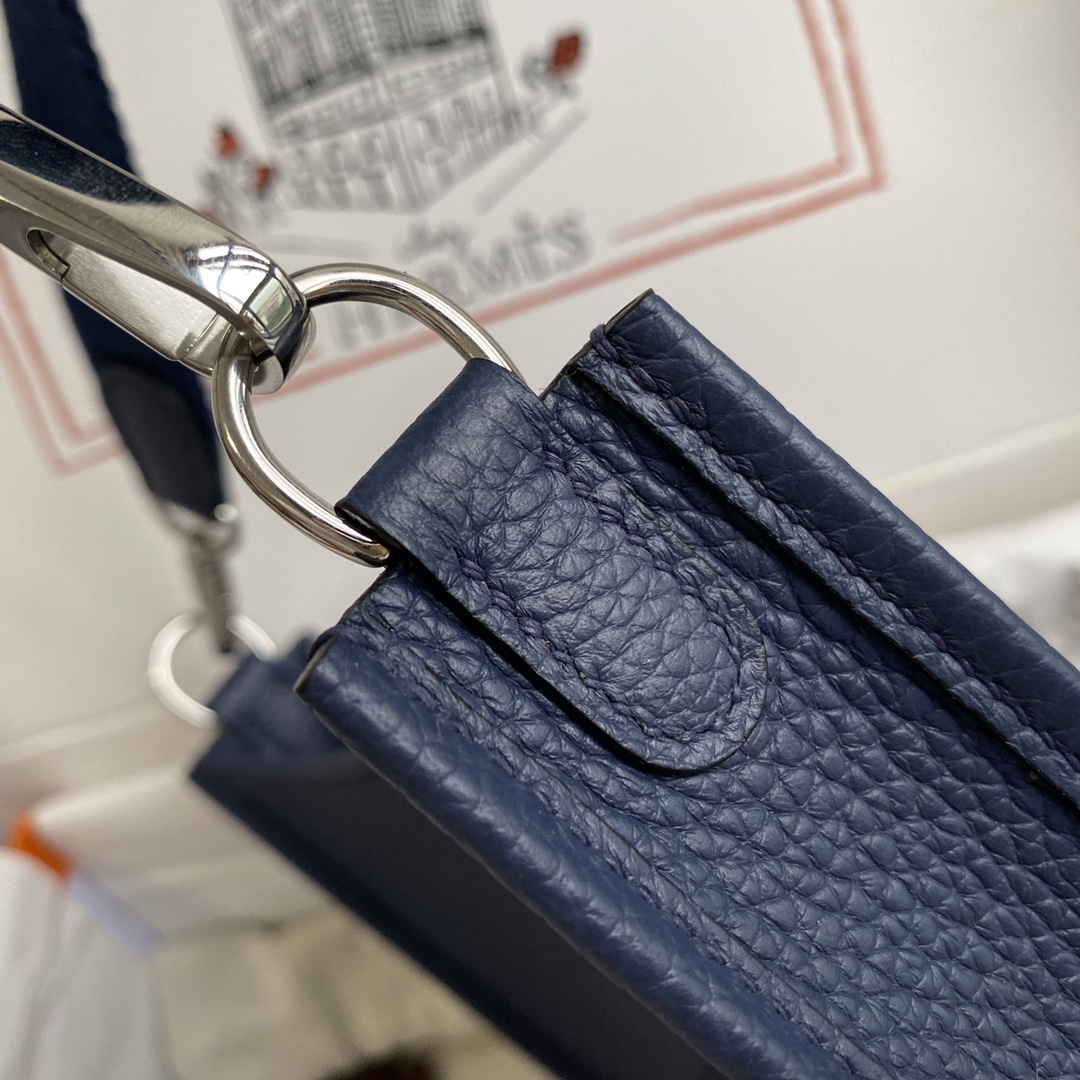 에르메스 미니 에블린16 블루뉘 인디고 은장